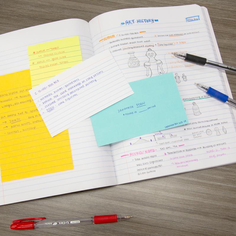 BAZIC 3" x 5" Ruled Colored Index Card (100 Sheets)
