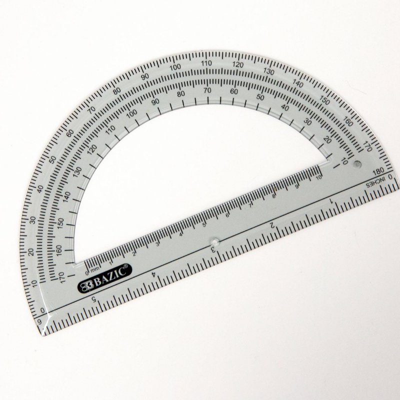 BAZIC Semicircular 6" Protractor