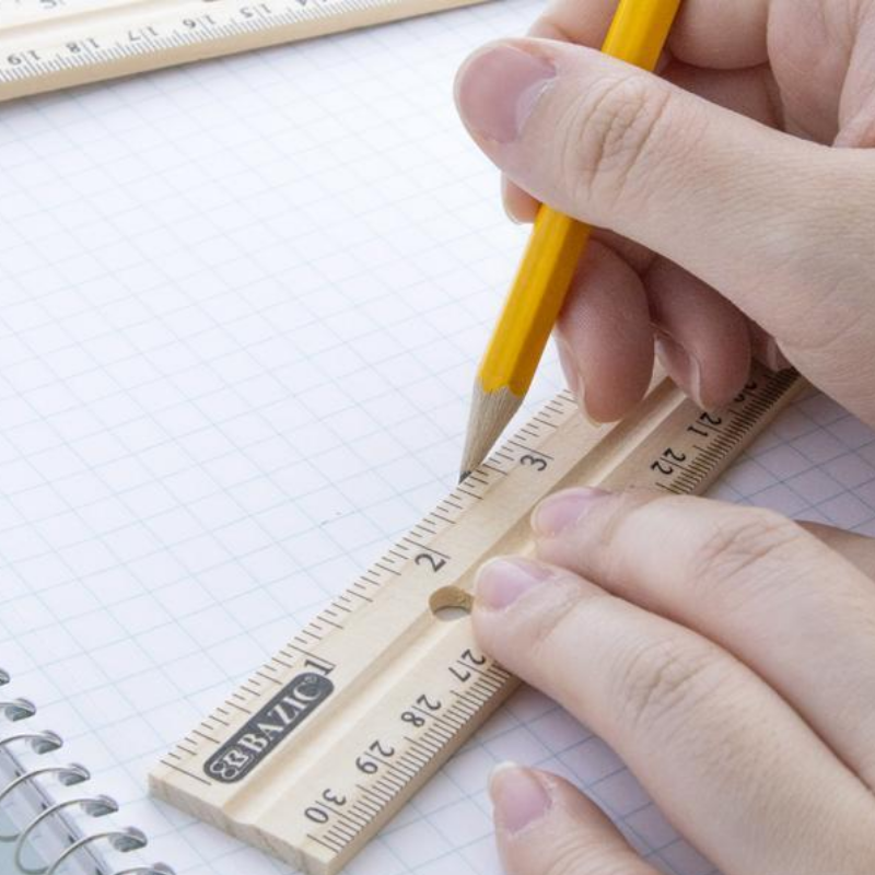 BAZIC 12" (30cm) Wooden Ruler
