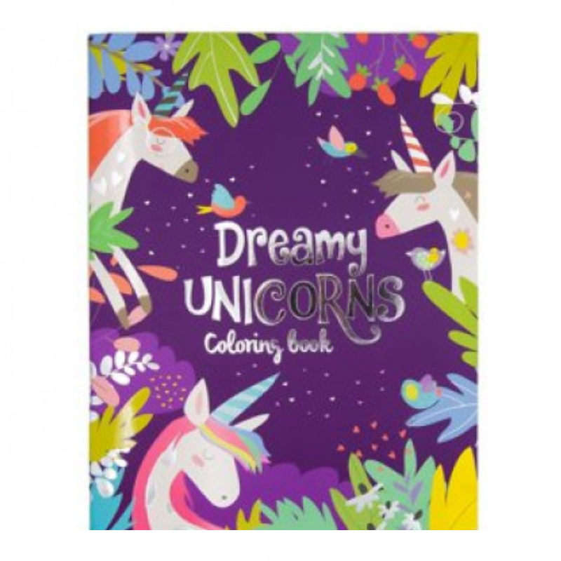 BAZIC Unicorns Colouring Book