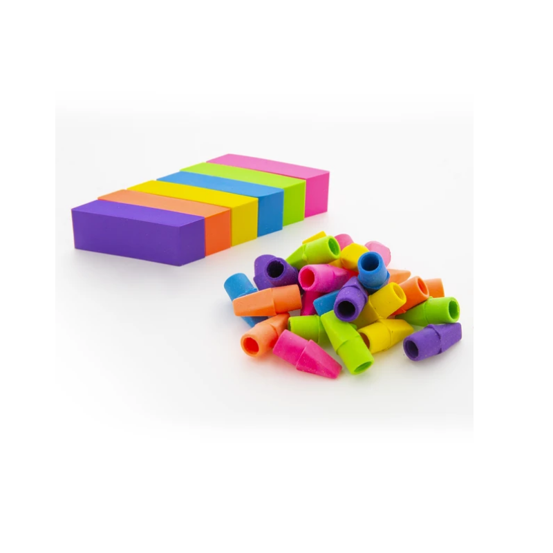 BAZIC Neon Bevel Eraser (6/Pack)