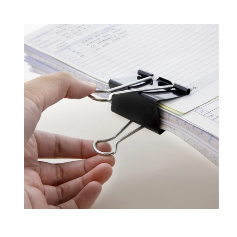 BAZIC Large 2" (51mm) Black Binder Clip (4/Pack)