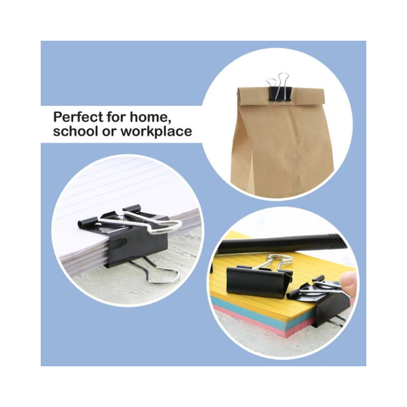 BAZIC Large 2" (51mm) Black Binder Clip (4/Pack)