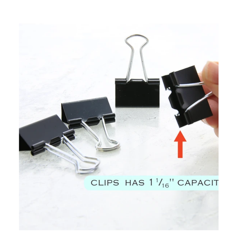 BAZIC Large 2" (51mm) Black Binder Clip (4/Pack)