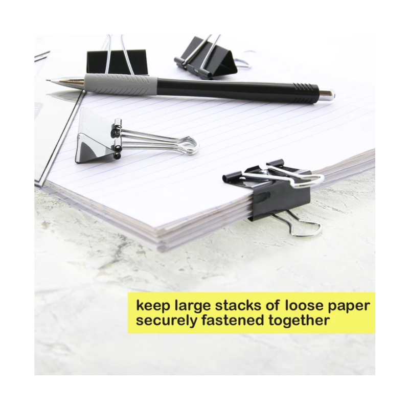 BAZIC Large 2" (51mm) Black Binder Clip (4/Pack)
