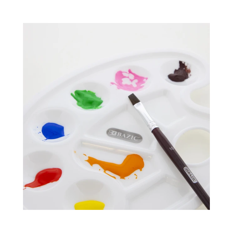 BAZIC 10 Well Oval Mixing Palette with Thumb Hole Oval