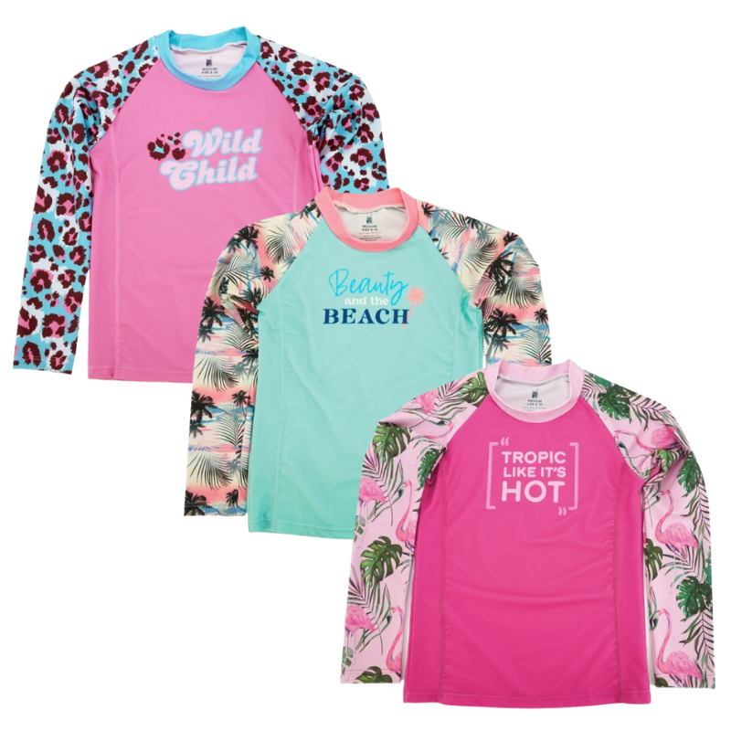 Juice Box Fun In The Sun Girls Rash Guard Swim Tee