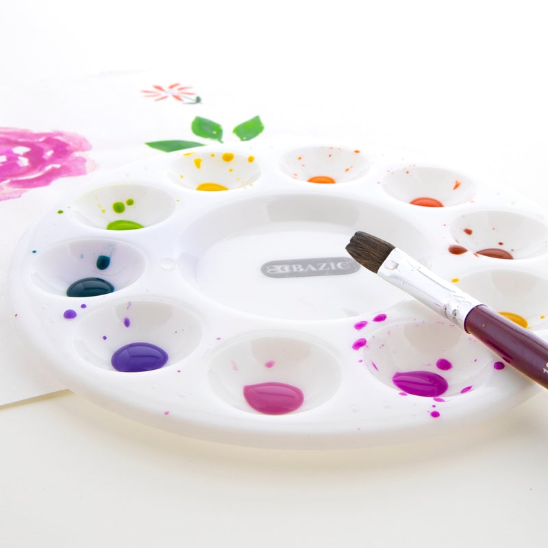 BAZIC 10 Well Round Mixing Paint Palette