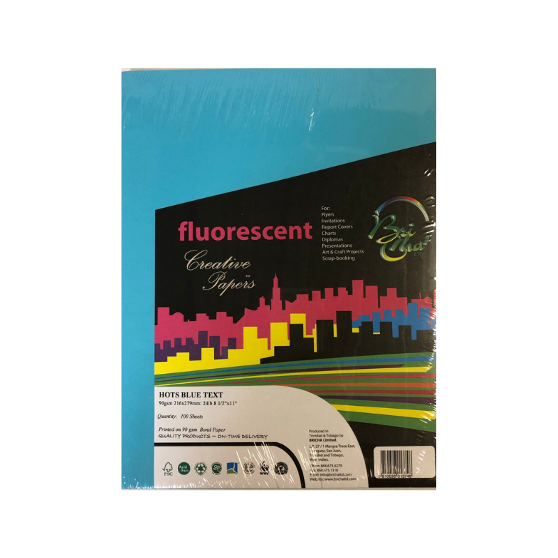 BriCha 90gsm Coloured Paper (100 Sheets) - 8.5" x 11"