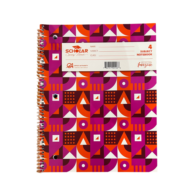 Scholar 4 Subject Spiral Notebook (100 Sheets)