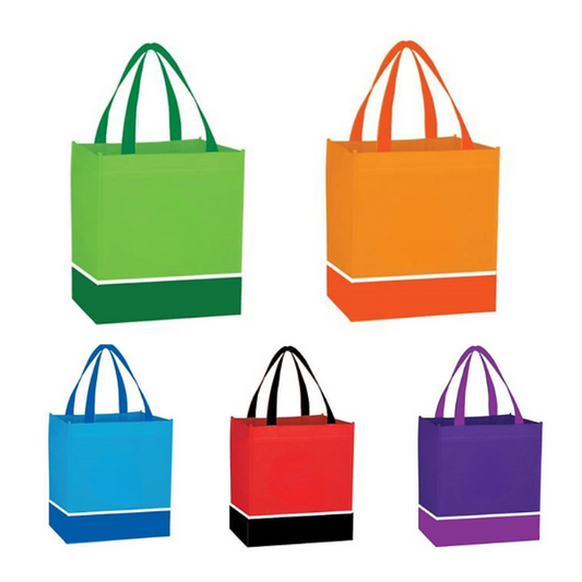 120G White Stripe Matte Laminated Tote Bag