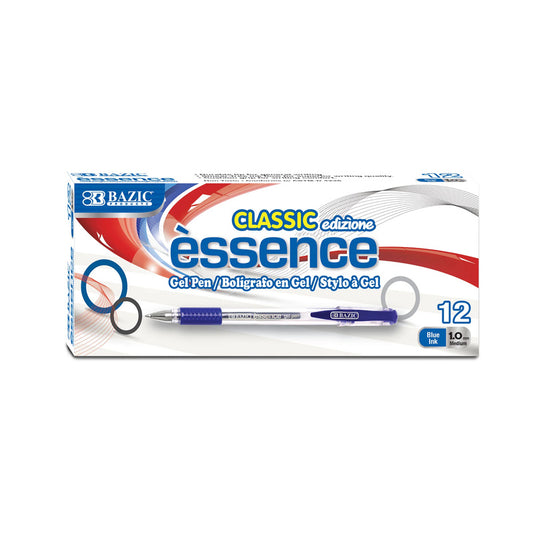 BAZIC Essence Gel Pen w/ Cushion Grip (12/Box) - Blue