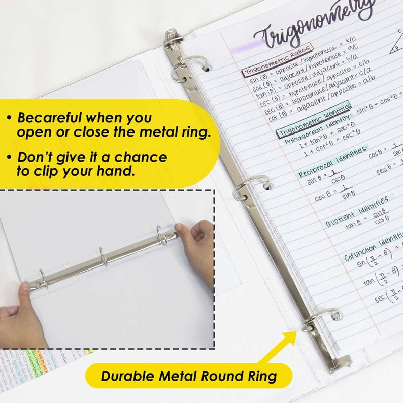 BAZIC 1.5" 3-Ring Binder w/ 2-Pockets - White