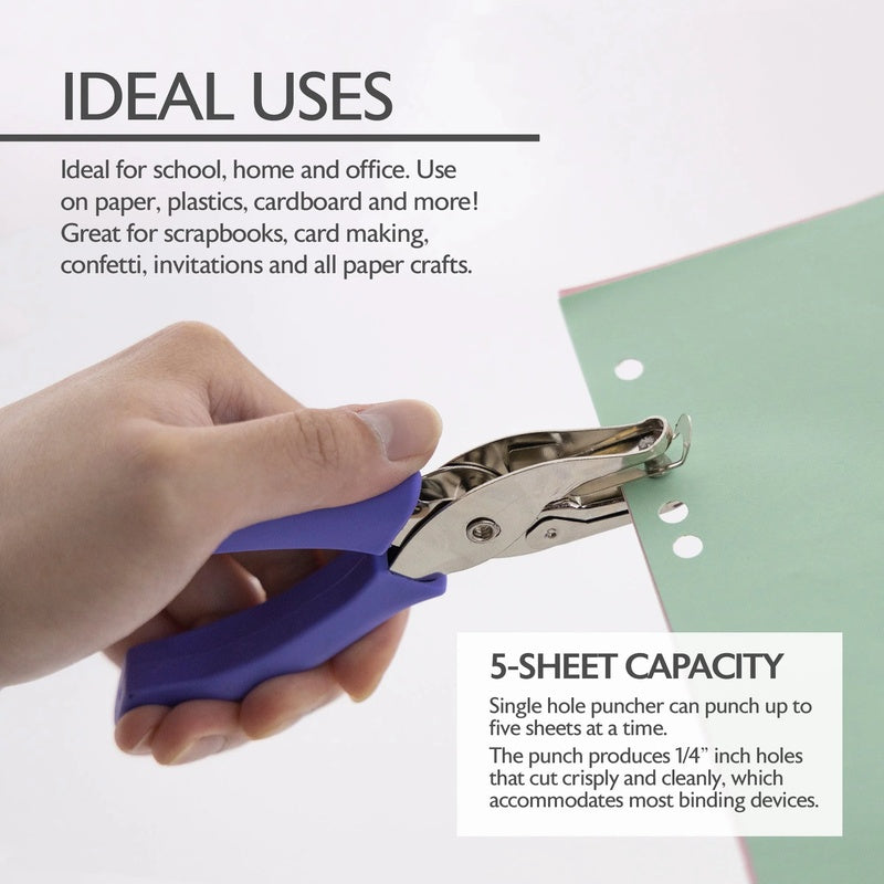 BAZIC Premium Single Hole Paper Punch w/ Cushion Grip