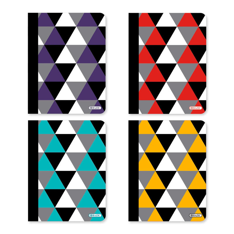BAZIC College Ruled 100 Sheets Geometric Composition Book