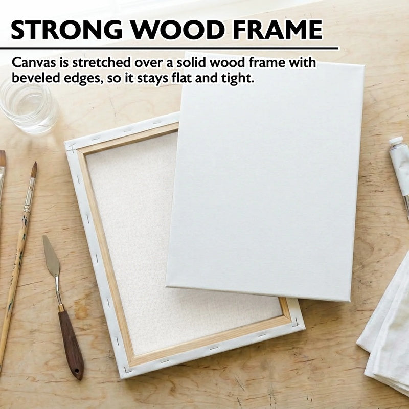 BAZIC Stretched Canvas 8" x 10" - White