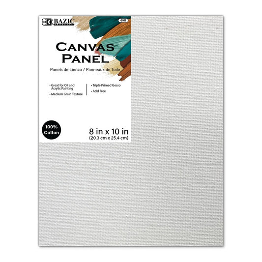 BAZIC Canvas Panel 8" x 10" - White