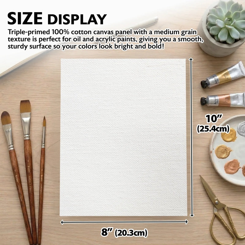 BAZIC Canvas Panel 8" x 10" - White