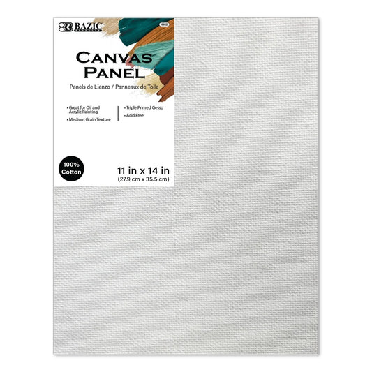 BAZIC Canvas Panel 11" x 14" - White