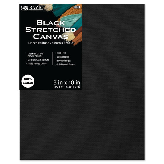 BAZIC Stretched Canvas 8" x 10" - Black