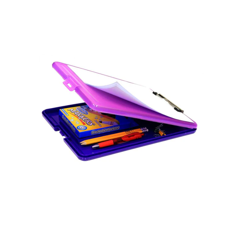 BAZIC Translucent Clipboard with Storage Case