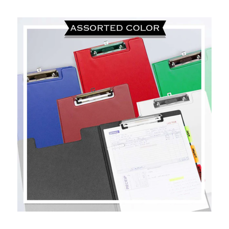 BAZIC A4 PVC Folder & Clipboard with Low Profile Clip