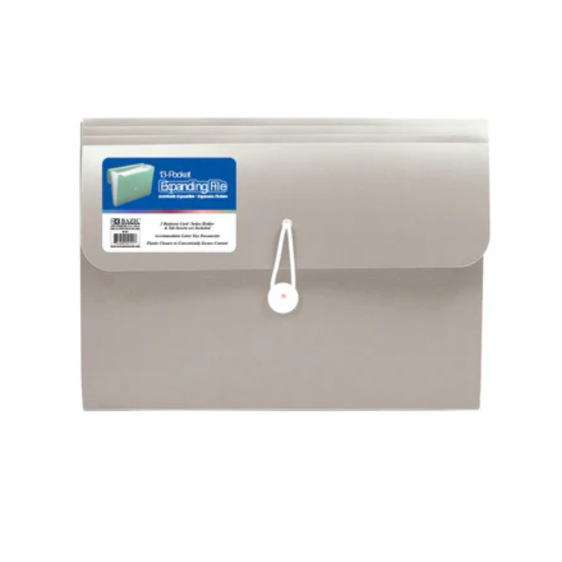BAZIC Morandi 12-Pocket Letter Size Poly Expanding File
