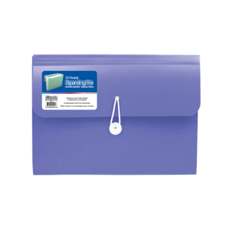 BAZIC Morandi 12-Pocket Letter Size Poly Expanding File