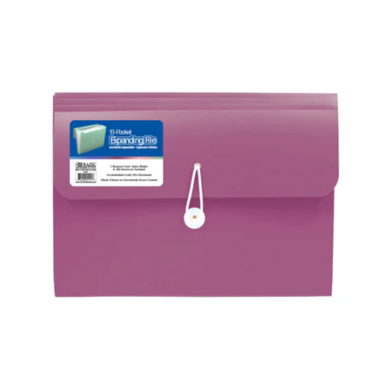 BAZIC Morandi 12-Pocket Letter Size Poly Expanding File