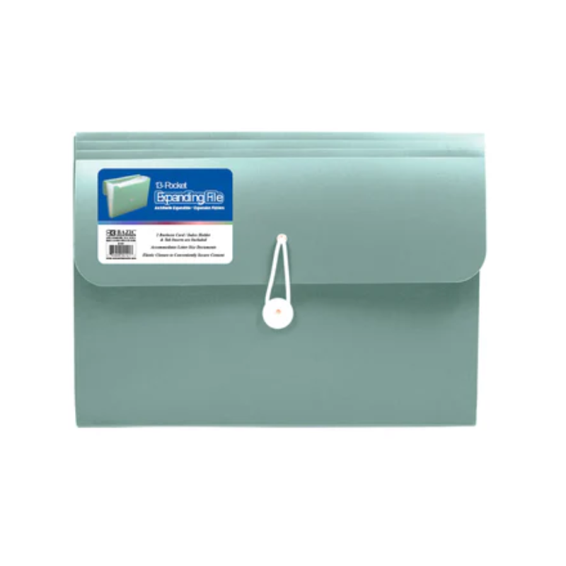 BAZIC Morandi 12-Pocket Letter Size Poly Expanding File