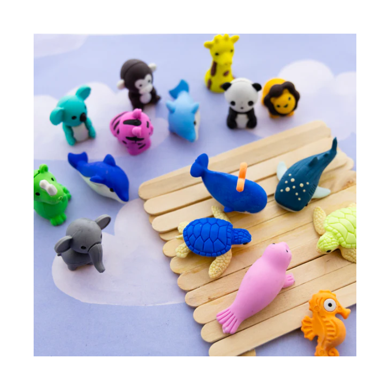 BAZIC Wildlife Adventures 3D Eraser Set