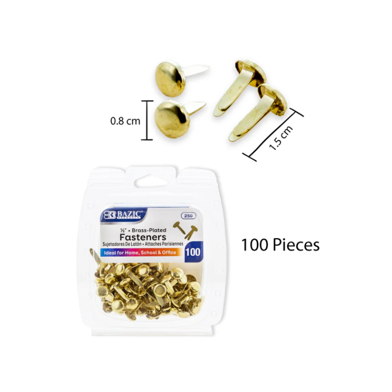 BAZIC 1/2" Brass Plated Fastener