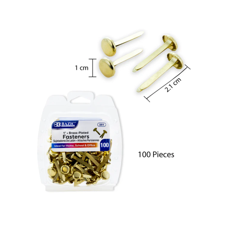 BAZIC 1" Brass Plated Fastener