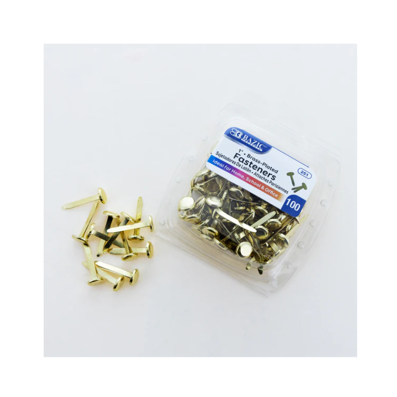 BAZIC 1" Brass Plated Fastener