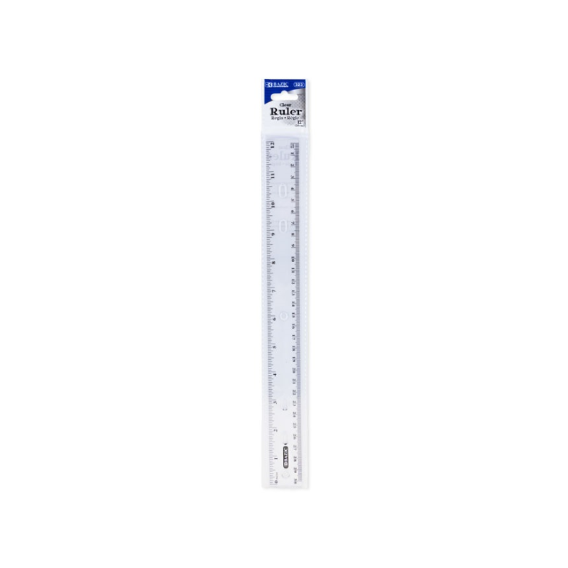 BAZIC 12" / 30cm Clear Ruler