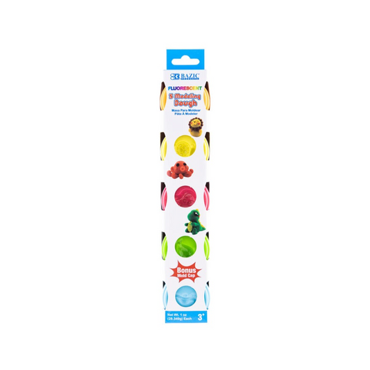 BAZIC 1oz Fluorescent Colour Modeling Dough (5/Pack)
