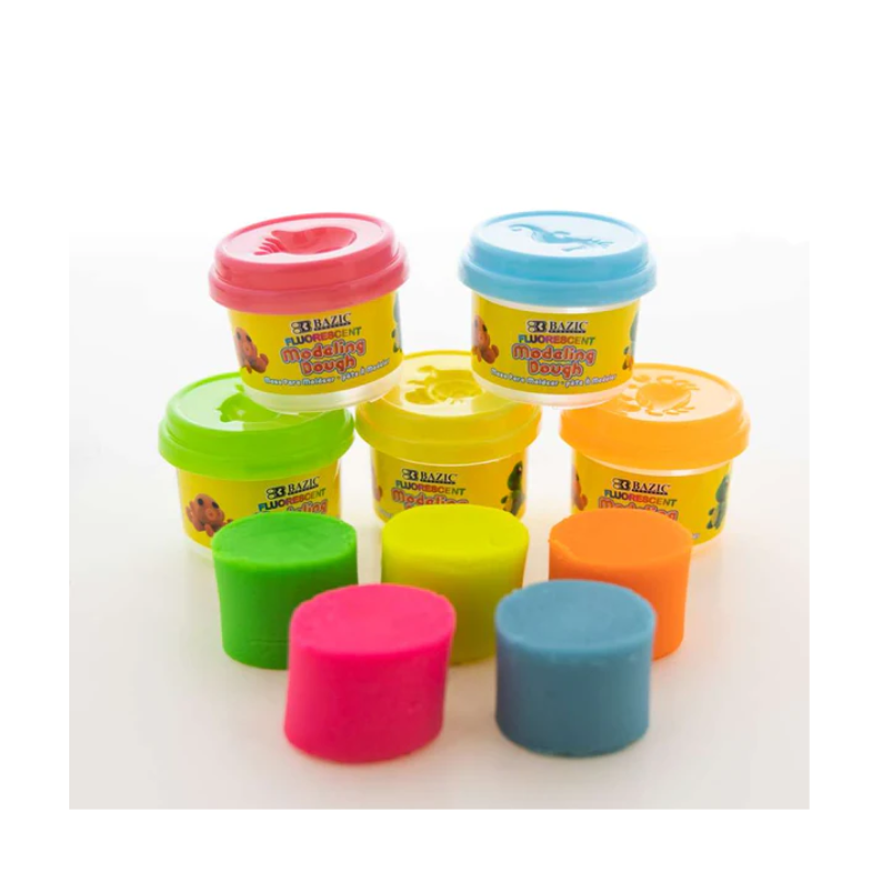 BAZIC 1oz Fluorescent Colour Modeling Dough (5/Pack)