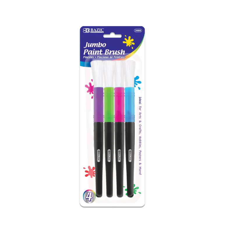 BAZIC Kid's Jumbo Paintbrush Set (4/Pack)