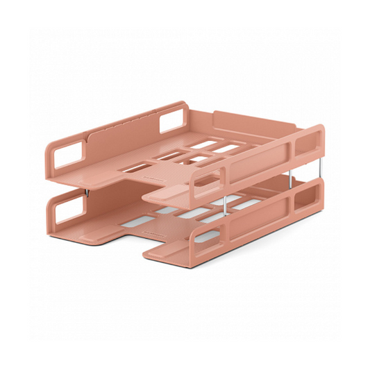 Erich Krause Techno 2 Tier Letter Trays - Peach
