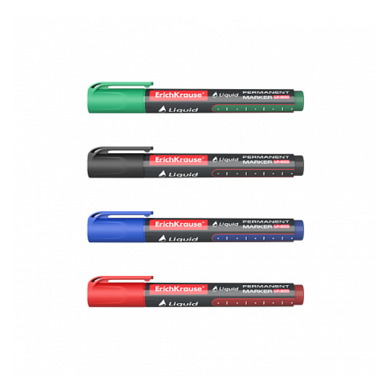 Erich Krause LP-600 Assorted Liquid Permanent Marker (4/Pack)