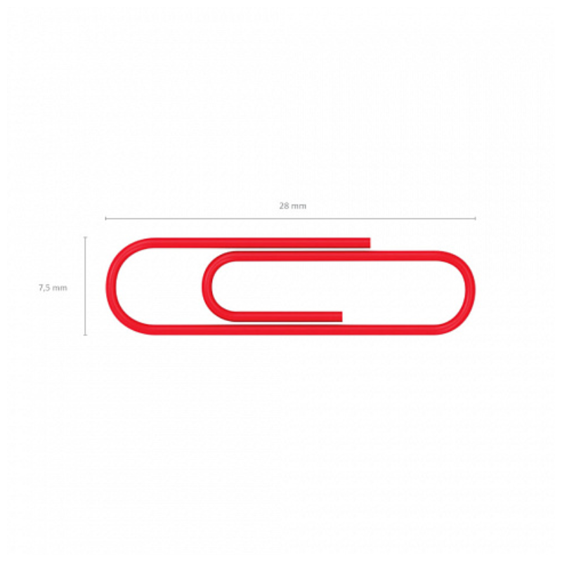 Erich Krause Vinyl Coated Coloured 28mm Paper Clips (100/Pack)