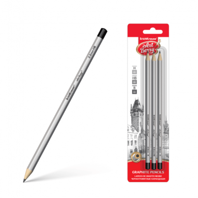 Erich Krause Art Hexagonal Graphite Pencil (3/Pack)