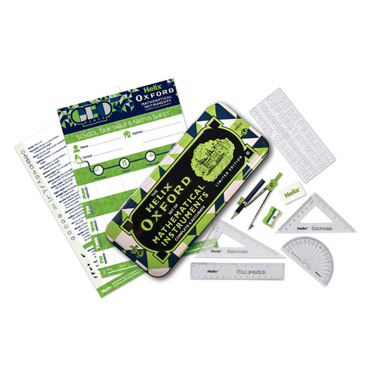 Helix Oxford 10pc Geometry Math Set - Blue & Green