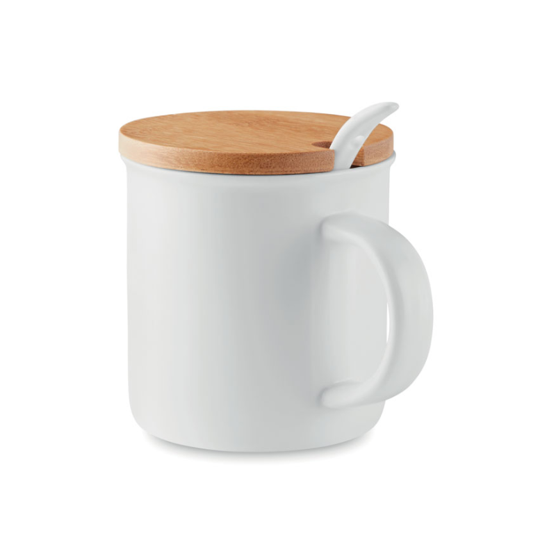 Kenya Porcelain Mug with Bamboo Lid