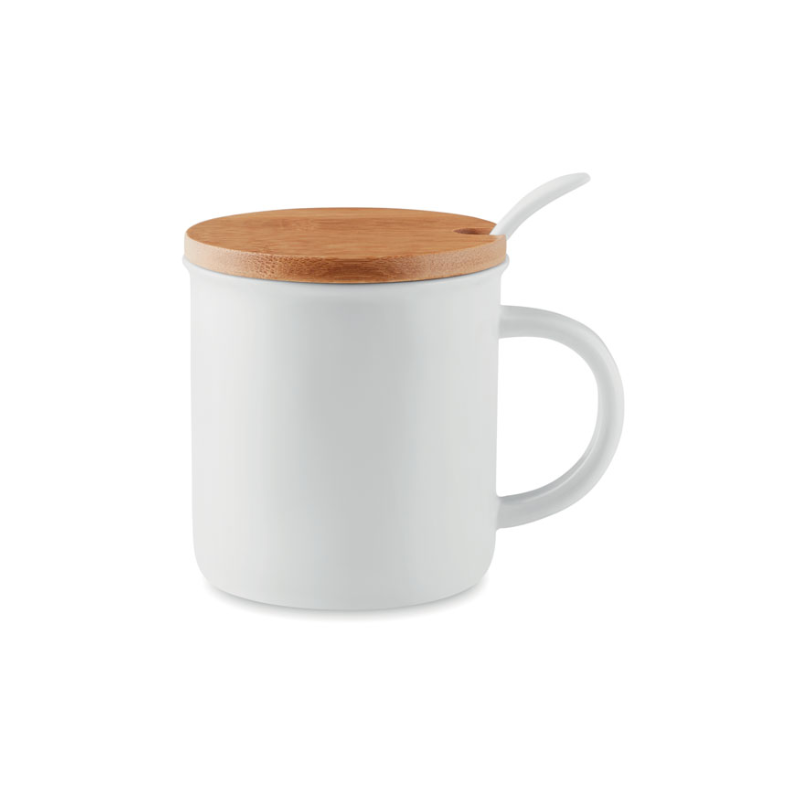 Kenya Porcelain Mug with Bamboo Lid