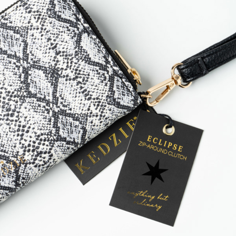 Kedzie Patterned Eclipse Zip-Around Clutch