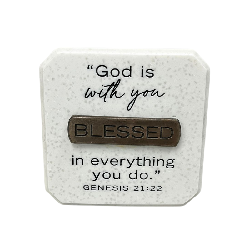 Lighthouse Blessed Ceramic Plaque - 3.5"W x 3.5"H