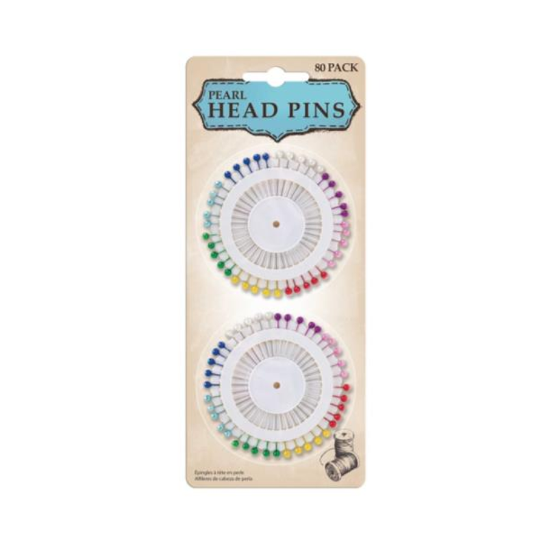 Pearl Head Straight Pins (80/Pack)