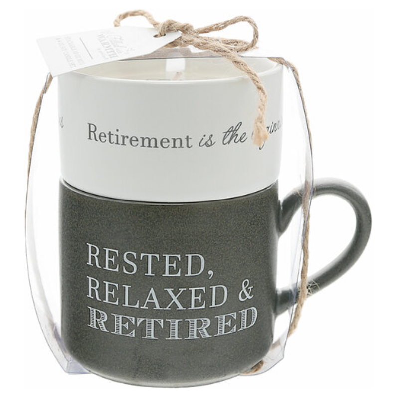 Pavilion Stacking Mug and Candle Set - Retirement