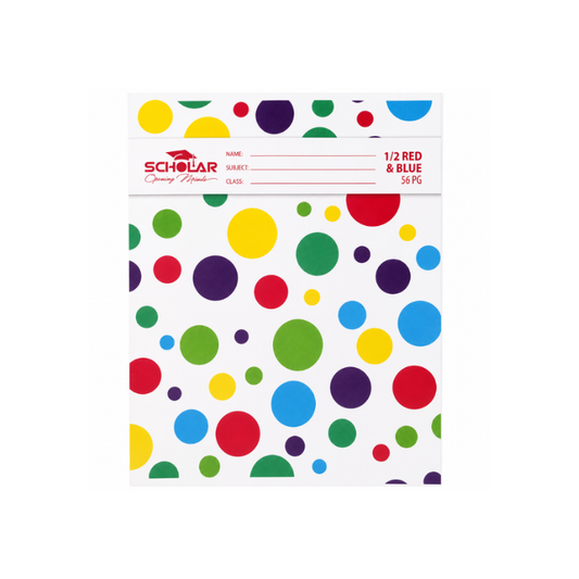 Scholar Exercise Book - Red & Blue Line (Thin) - 6.25" x 8" - 28shts / 56pgs